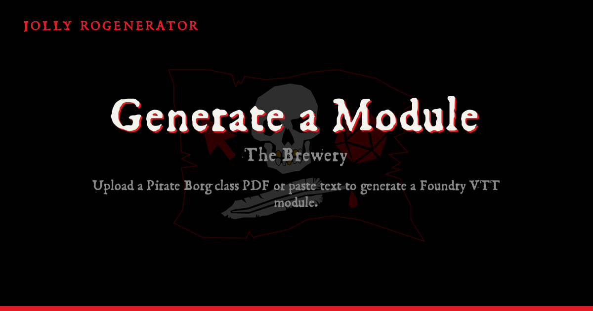 Generate a Module - Jolly Rogenerator